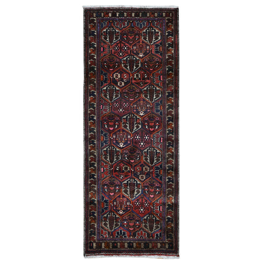 Persian Wool Hand Knotted Rug Red Ivory 3.8X9.8 -O087529