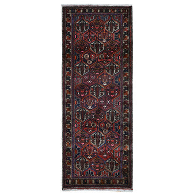 Persian Wool Hand Knotted Rug Red Ivory 3.8X9.8 -O087529