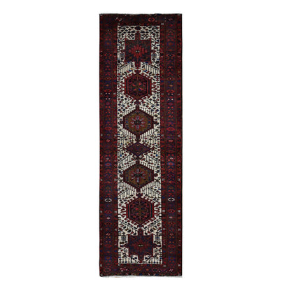 Persian Wool Hand Knotted Rug Red Blue 3.2X10.5 -O087531