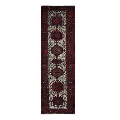 Persian Wool Hand Knotted Rug Red Blue 3.2X10.5 -O087531