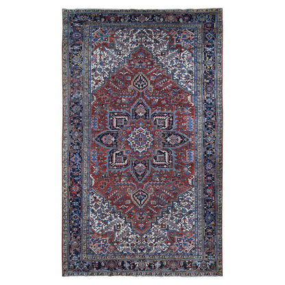 Heriz Wool Hand Knotted Rug Red Blue 9.7X16.6 -O087534