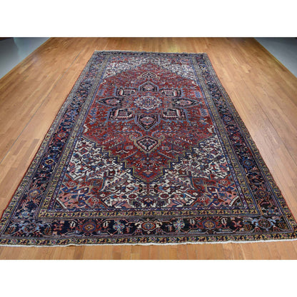 Heriz Wool Hand Knotted Rug Red Blue 9.7X16.6 -O087534