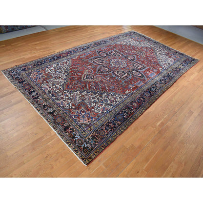 Heriz Wool Hand Knotted Rug Red Blue 9.7X16.6 -O087534