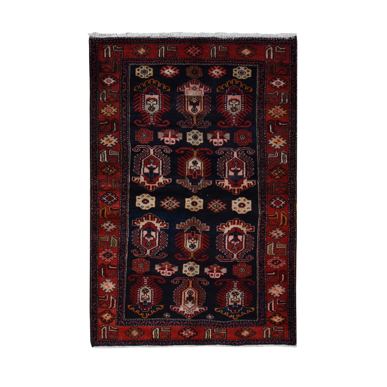 Red 4'8" x 7'0" Persian Hand knotted Wool Rug - Sku: O087540