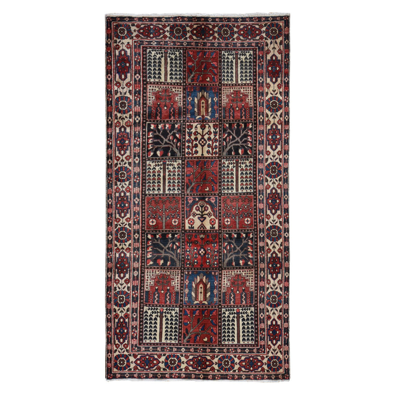 Red 5'1" x 10'0" Persian Hand knotted Wool Rug - Sku: O087542