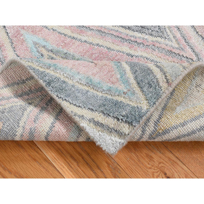 Modern and Contemporary Silk Hand Knotted Rug Blue No Border 2.0X2.0 -O087545