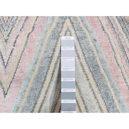 Modern and Contemporary Silk Hand Knotted Rug Blue No Border 2.0X2.0 -O087545