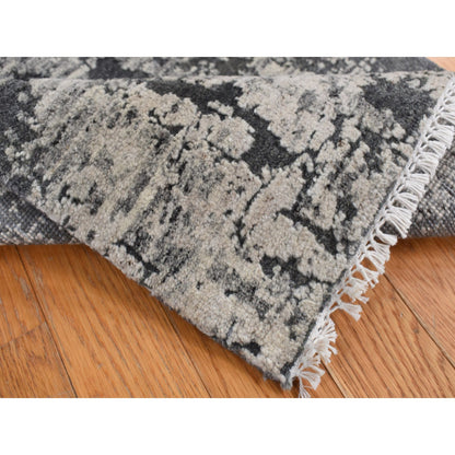 Modern and Contemporary Wool Hand Knotted Rug Black No Border 2.0X2.0 -O087546