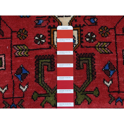 Persian Wool Hand Knotted Rug Red Blue 3.2X5.2 -O087551