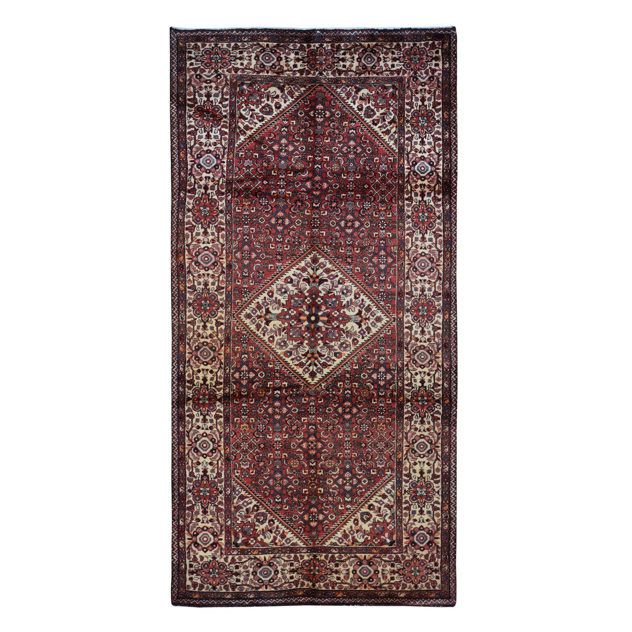 Red 5'3" x 11'0" Persian Hand knotted Wool Rug - Sku: O087559