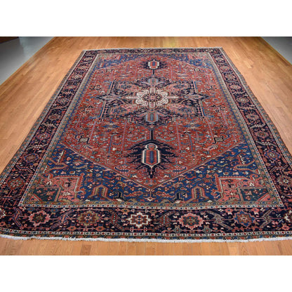 Heriz Wool Hand Knotted Rug Red Blue 12.3X16.1 -O087561