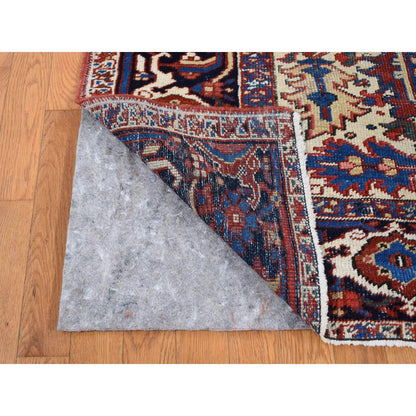 Heriz Wool Hand Knotted Rug Red Blue 7.8X10.6 -O087564