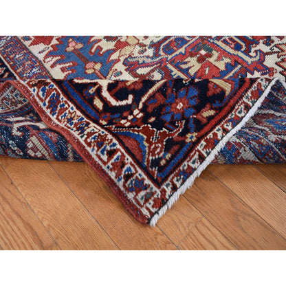 Heriz Wool Hand Knotted Rug Red Blue 7.8X10.6 -O087564