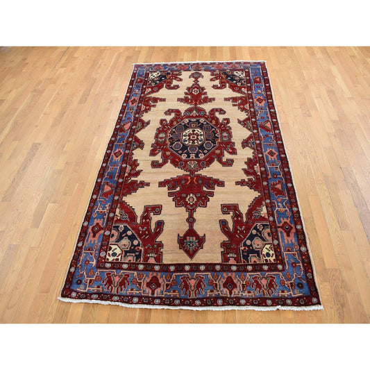 Persian Wool Hand Knotted Rug Red Blue 5.3X9.10 -O087573
