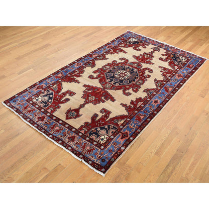 Persian Wool Hand Knotted Rug Red Blue 5.3X9.10 -O087573