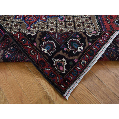Persian Wool Hand Knotted Rug Brown Black 4.1X6.9 -O087574