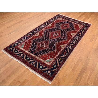 Persian Wool Hand Knotted Rug Red Blue 5.1X9.7 -O087575