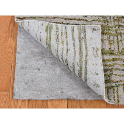 Modern and Contemporary Wool & Silk Hand Loomed Rug Grey No Border 9.9X14.2 -O087580