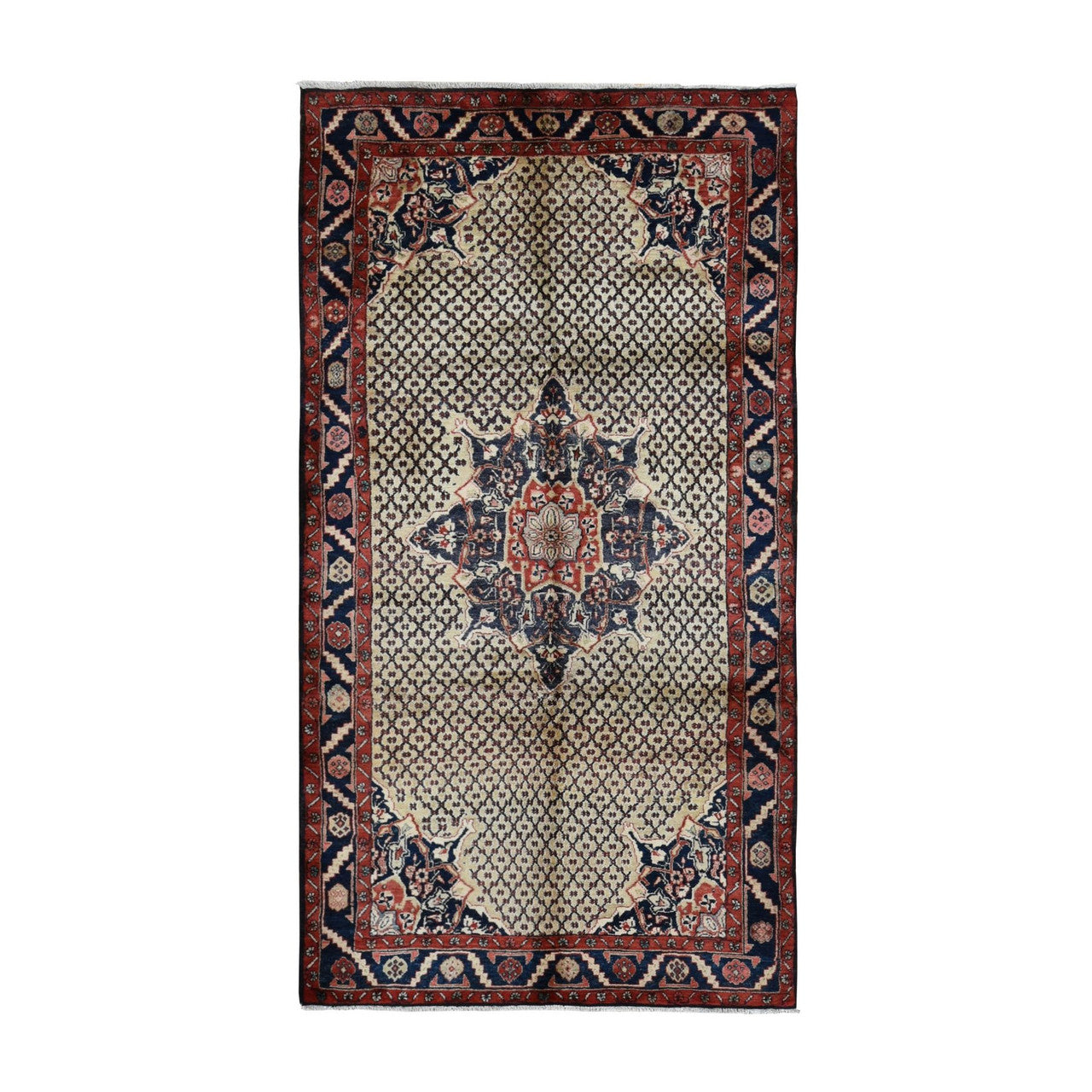 Beige 5'2" x 9'8" Persian Millennium Hand knotted Wool Rug - Sku: O087590