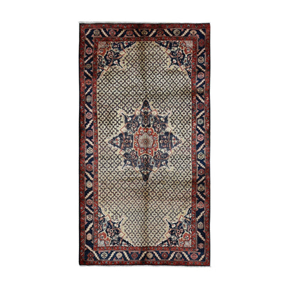 Persian Wool Hand Knotted Rug Beige Millennium Blue 5.2X9.8 -O087590