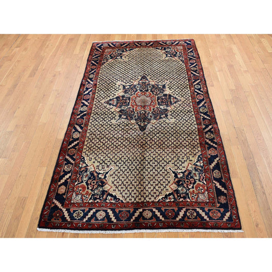 Persian Wool Hand Knotted Rug Beige Millennium Blue 5.2X9.8 -O087590