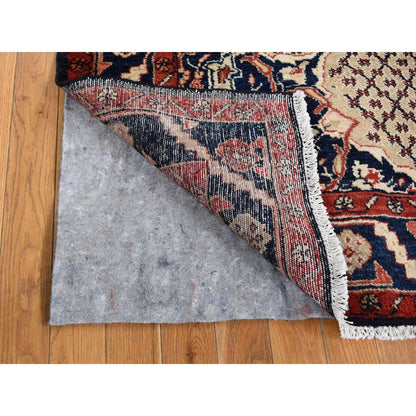 Persian Wool Hand Knotted Rug Beige Millennium Blue 5.2X9.8 -O087590