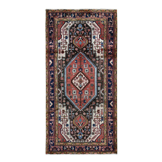 Persian Wool Hand Knotted Rug Red Blue 5.0X10.3 -O087591