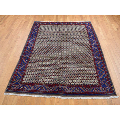 Persian Wool Hand Knotted Rug Brown Blue 6.8X9.1 -O087595
