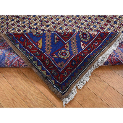 Persian Wool Hand Knotted Rug Brown Blue 6.8X9.1 -O087595