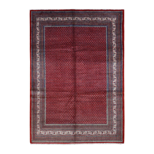 Persian Wool Hand Knotted Rug Red Ivory 7.1X10.8 -O087597