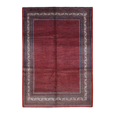 Persian Wool Hand Knotted Rug Red Ivory 7.1X10.8 -O087597
