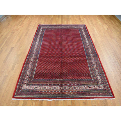 Persian Wool Hand Knotted Rug Red Ivory 7.1X10.8 -O087597
