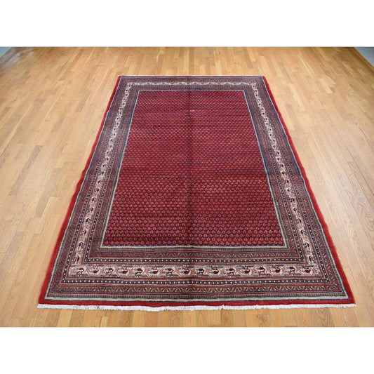 Persian Wool Hand Knotted Rug Red Ivory 7.1X10.8 -O087597