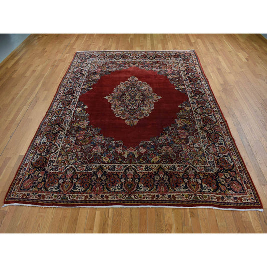Persian Wool Hand Knotted Rug Red Millennium Blue 8.8X11.4 -O087600