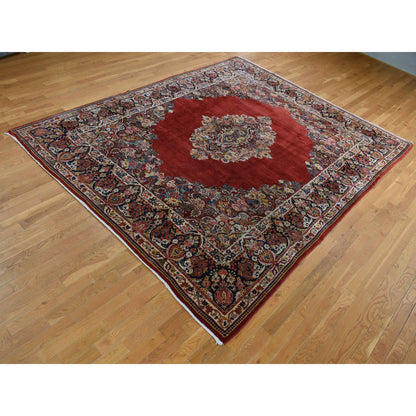 Persian Wool Hand Knotted Rug Red Millennium Blue 8.8X11.4 -O087600