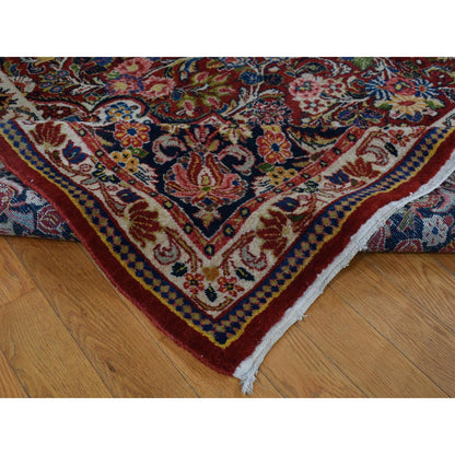 Persian Wool Hand Knotted Rug Red Millennium Blue 8.8X11.4 -O087600
