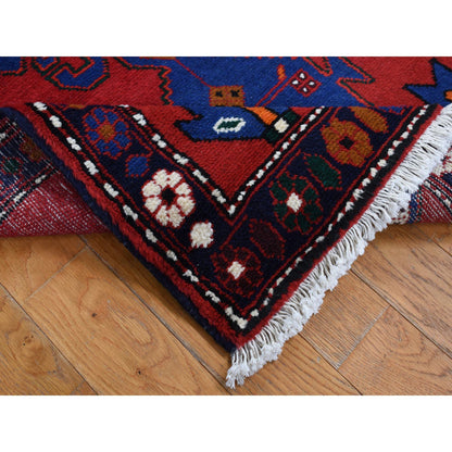 Persian Wool Hand Knotted Rug Red Blue 2.5X9.5 -O087603