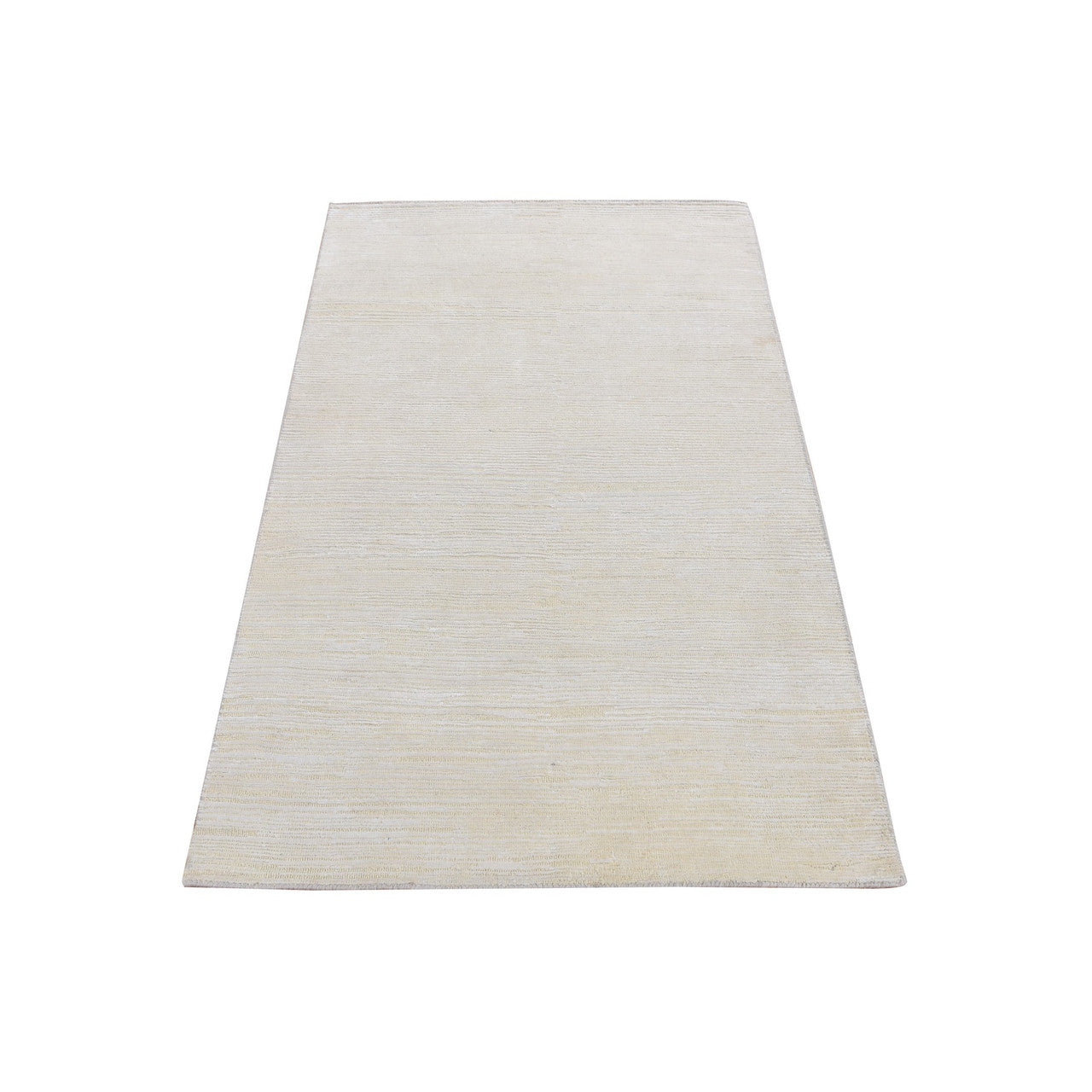 Modern and Contemporary Wool & Silk Hand Knotted Rug Ivory No Border 3.0X5.0 -O087604