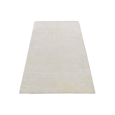 Modern and Contemporary Wool & Silk Hand Knotted Rug Ivory No Border 3.0X5.0 -O087604