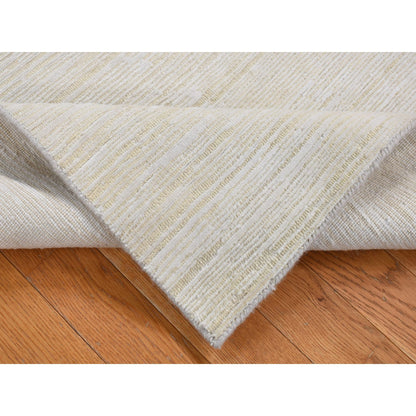 Modern and Contemporary Wool & Silk Hand Knotted Rug Ivory No Border 3.0X5.0 -O087604