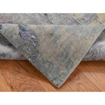 Modern and Contemporary Wool & Silk Hand Knotted Rug Grey No Border 3.0X5.0 -O087607