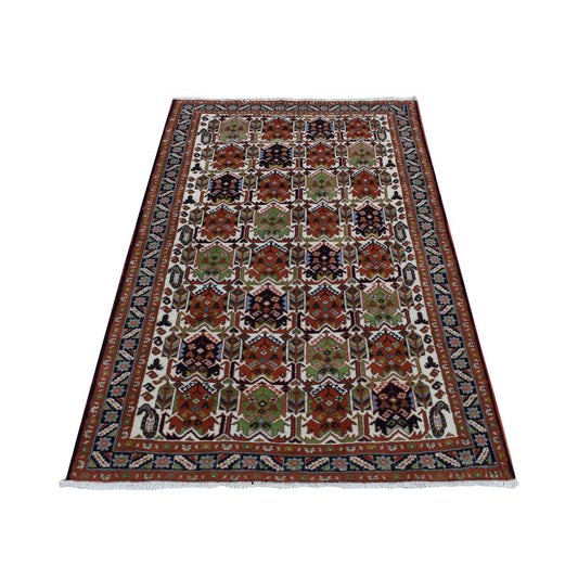 Persian Wool Hand Knotted Rug Ivory Blue 3.10X5.10 -O087608