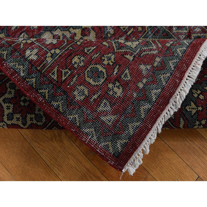 Mamluk Wool Hand Knotted Rug Red Gray 3.10X6.0 -O087611
