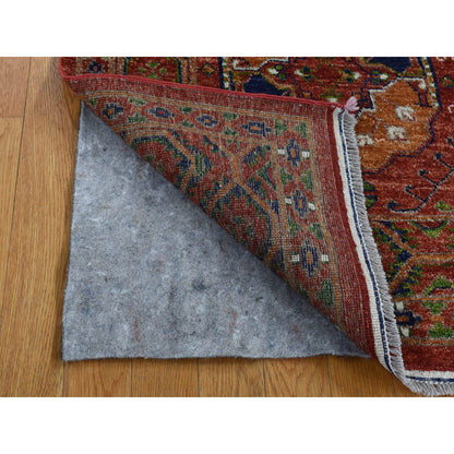Tribal & Geometric Wool Hand Knotted Rug Red Red 4.1X6.2 -O087613