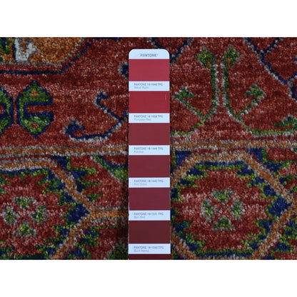 Tribal & Geometric Wool Hand Knotted Rug Red Red 4.1X6.2 -O087613