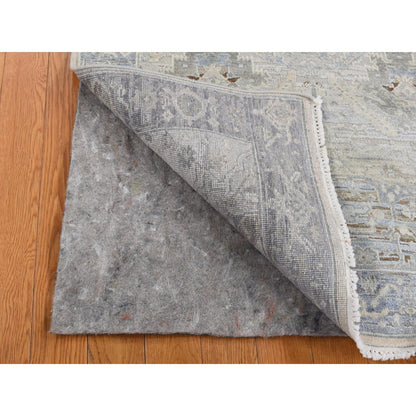 Modern and Contemporary Wool & Pure Silk Hand Knotted Rug Blue Blue 3.0X5.3 -O087615