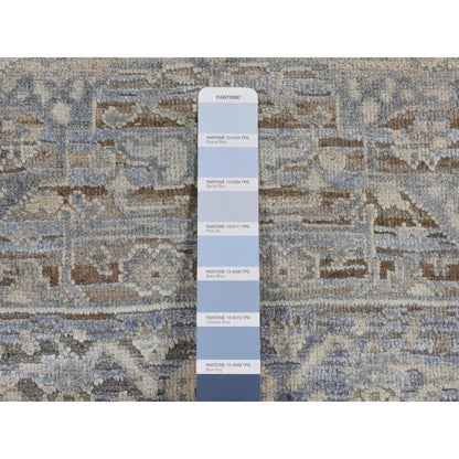 Modern and Contemporary Wool & Pure Silk Hand Knotted Rug Blue Blue 3.0X5.3 -O087615