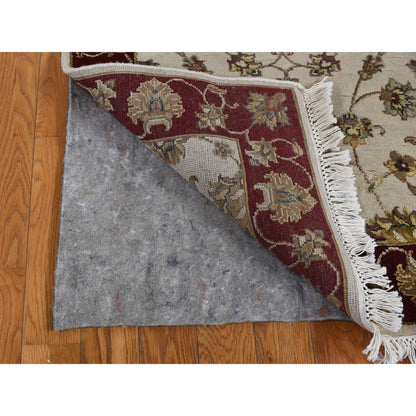 Rajasthan Wool & Silk Hand Knotted Rug Ivory Red 2.8X14.1 -O087628