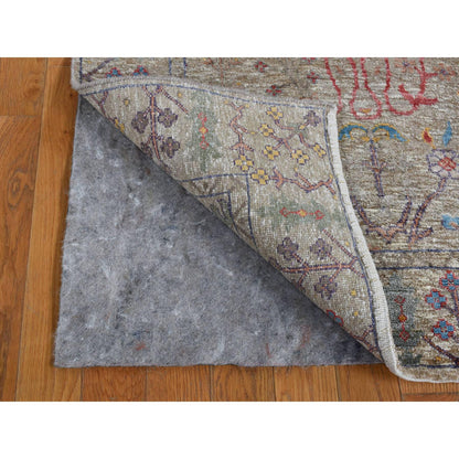 Transitional Wool & Silk Hand Knotted Rug Brown Brown 3.1X12.0 -O087629