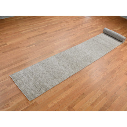 Modern and Contemporary Wool Hand Loomed Rug Grey No Border 2.7X18.2 -O087632